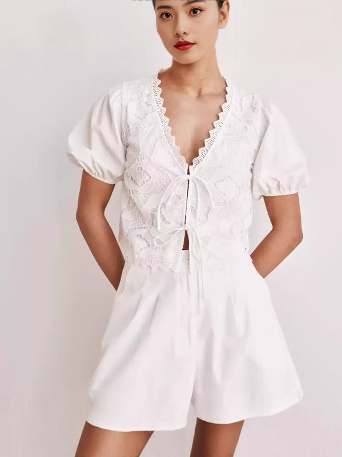 Lilium Co ord Set - White