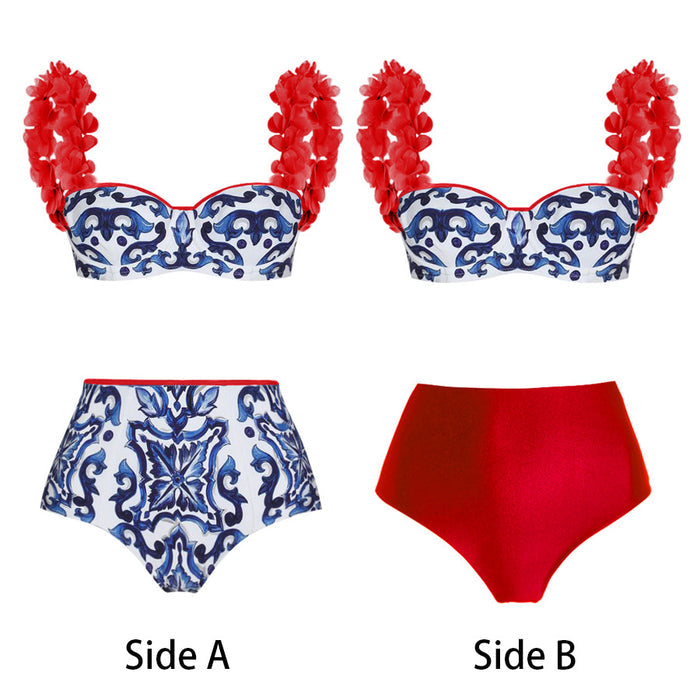 Lina Reversable Bikini - Red