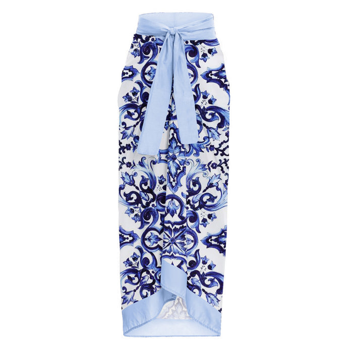 Lina Swimsuit Wrap Skirt - Blue