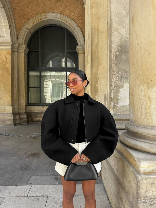 Lira Jacket Top - Black