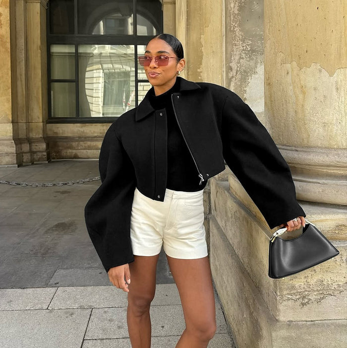 Lira Jacket Top - Black