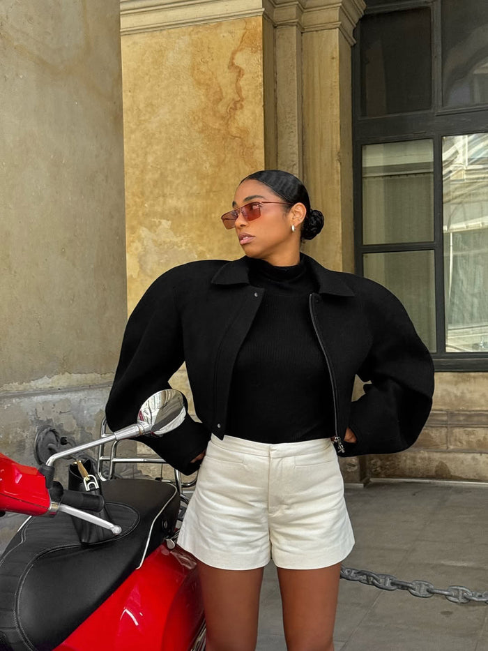 Lira Jacket Top - Black