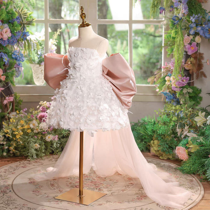 Luxury Big Bow Princess Girl Dress for Birthday Party Prom J513