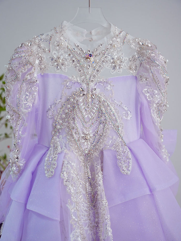 Luxury Crystal Princess Girl Dress for Birthday Pageant Party J123