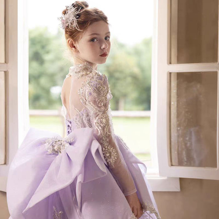 Luxury Crystal Princess Girl Dress for Birthday Pageant Party J123