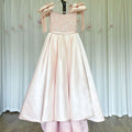 Luxury Elegant Pink Flower Girl Dress with Bow J113