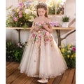 Luxury Floral Flower Girl Dress for Kids Wedding Pageant Party J292A