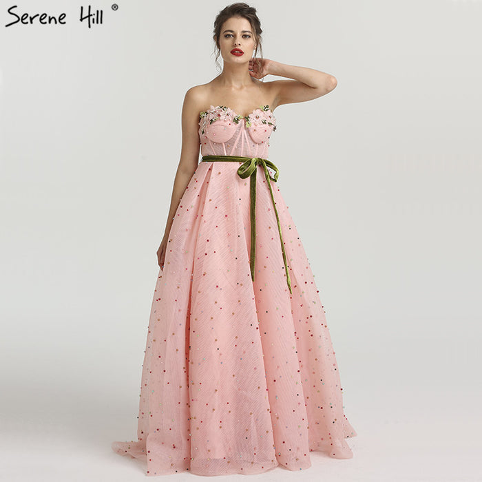 Luxury Flowers Pearls Evening Dress LA6490 On Sale - SERENE HILL