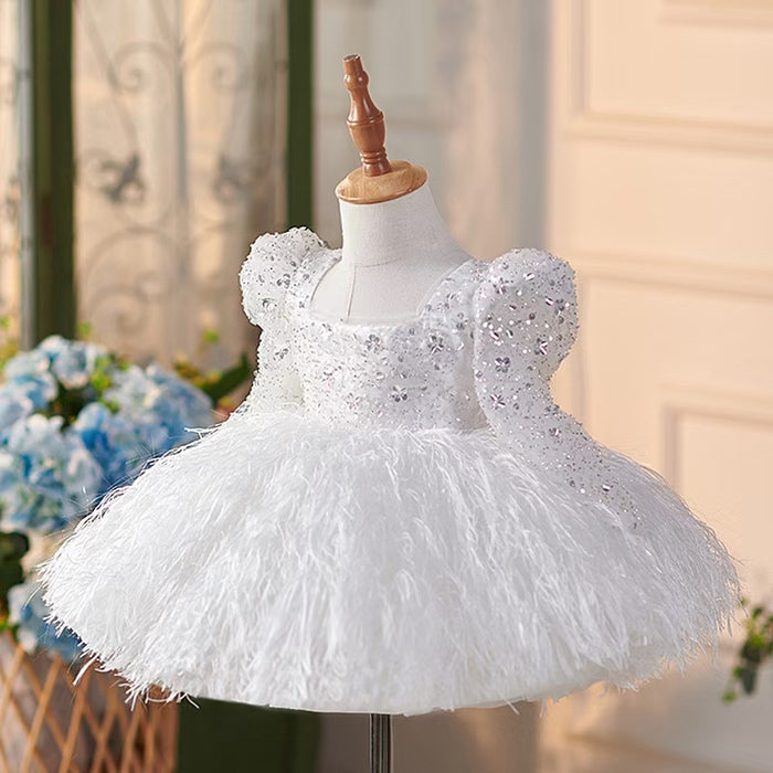 Luxury Pink Arabic Girl Dress Sequined Baby Kids Princess J161