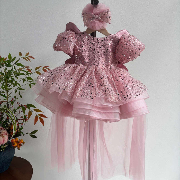 Luxury Princess Girl Gown Kids Birthday Wedding Party Dress J592