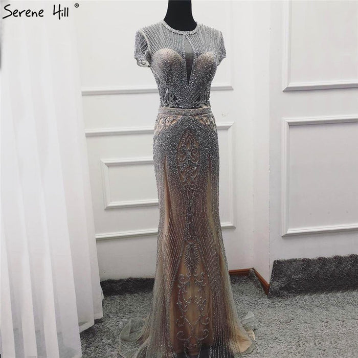 Luxury Sleeveless full diamond o neck Sexy Evening Dresses Dubai Design LA60742 - SERENE HILL