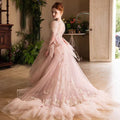 Luxury V-Neck Beaded Flower Girl Long Dress J056