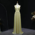 Luxury Yellow Halter Neck Beaded Gala Prom Dress SS554-DreamyVow