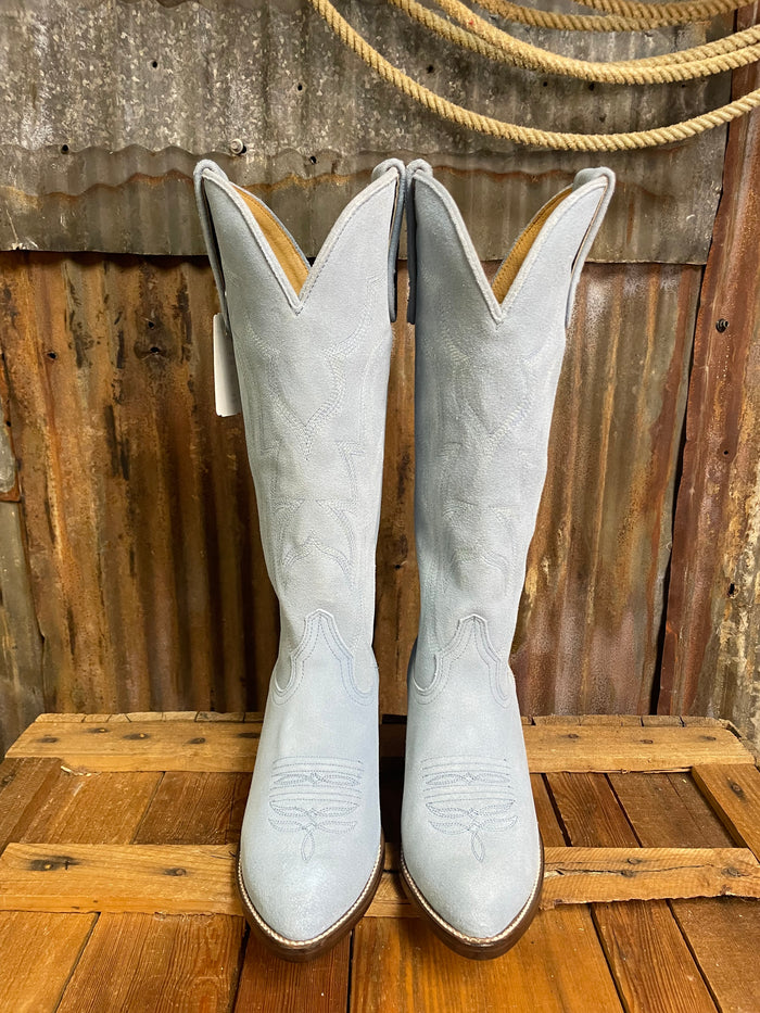 Macie Bean Baby Blue Suede Western Boot