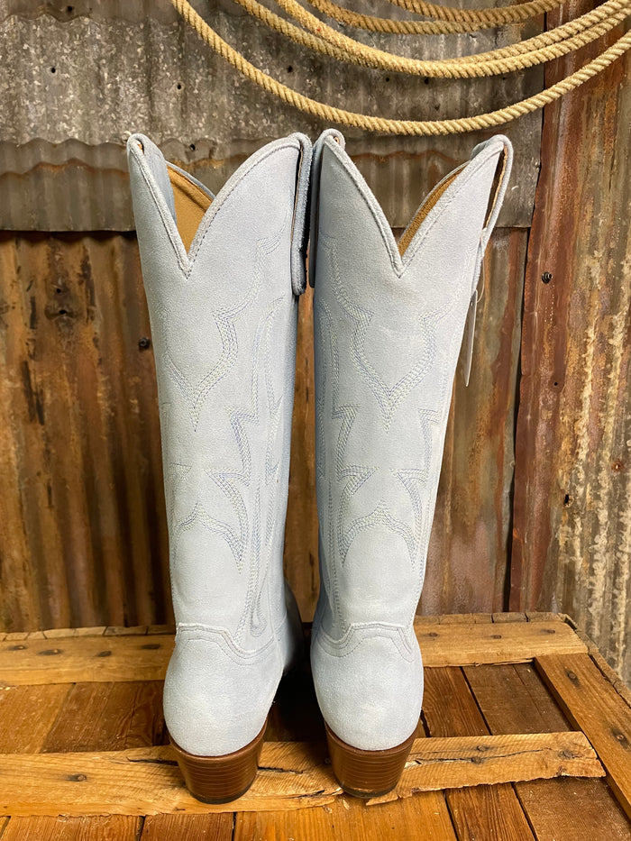 Macie Bean Baby Blue Suede Western Boot