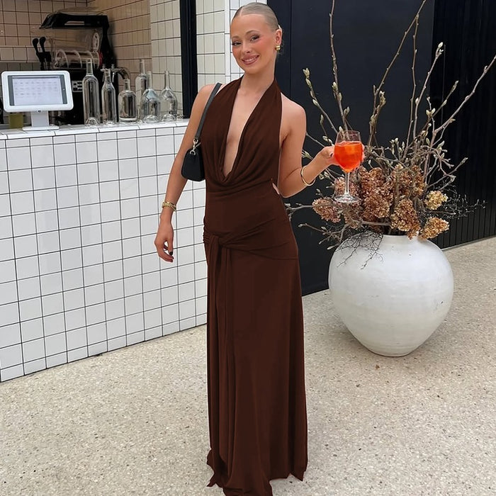 Melisa Maxi Dress - Maroon