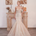 Mermaid Boho Wedding Dress Strapless Bridal Wedding Gown - Rosymae