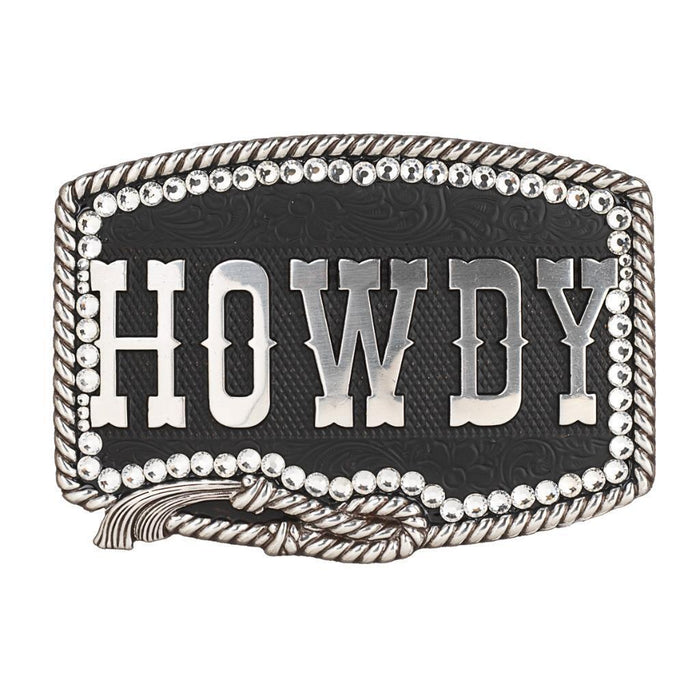 M&F Western Rectangle Howdy Belt Buckle