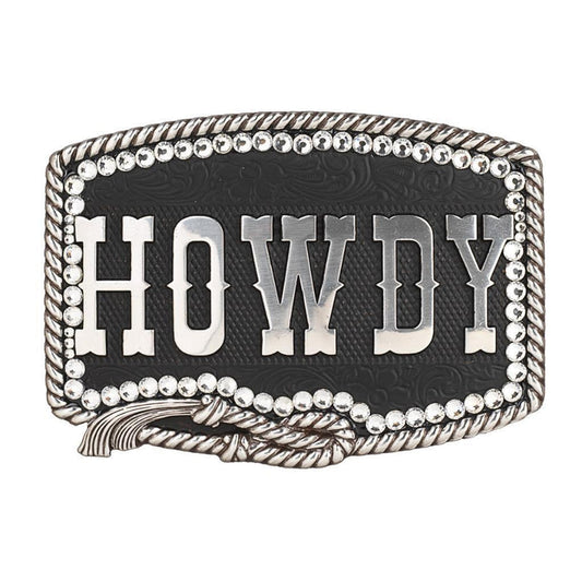 M&F Western Rectangle Howdy Belt Buckle