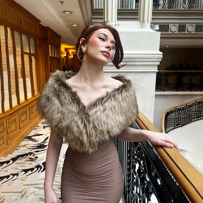 Mocha 2 piece Maxi Dress - Brown