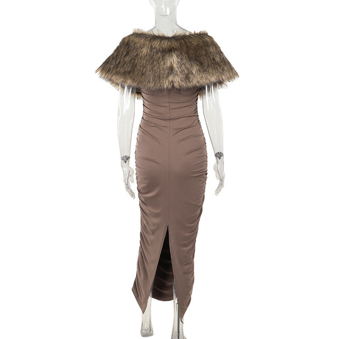 Mocha 2 piece Maxi Dress - Brown