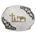 Montana Silversmith Antique Leaves Western Belt Buckle with Christian Cowboy