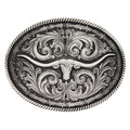Montana Silversmiths Rope and Barbed Wire Longhorn Classic Impressions Attitude Buckle
