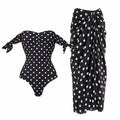 Mustic Off-Shoulder Swimsuit Set - Black