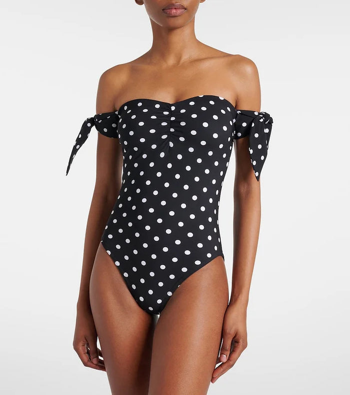 Mustic Off-Shoulder Swimsuit Set - Black