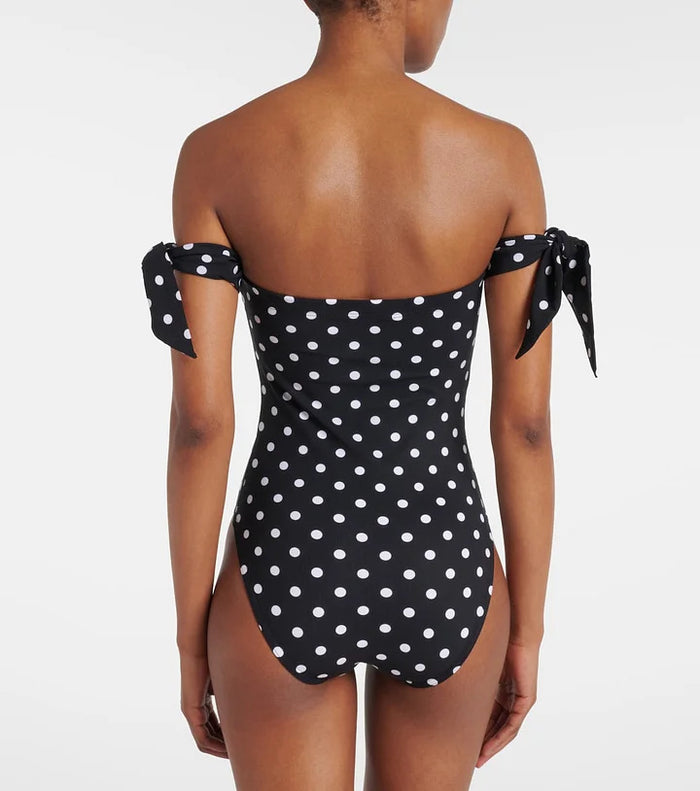 Mustic Off-Shoulder Swimsuit Set - Black