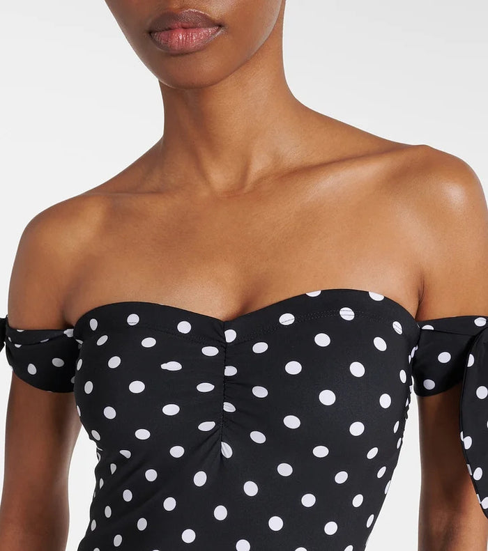 Mustic Off-Shoulder Swimsuit Set - Black