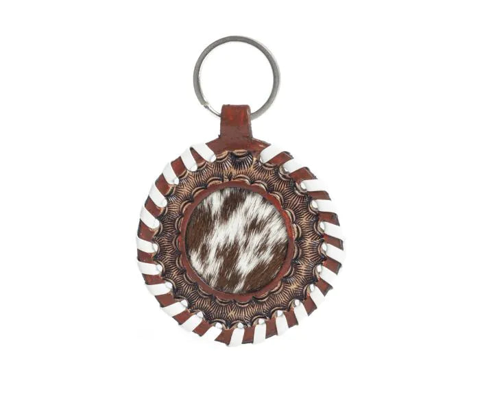 Myra Protector Charm Leather Key Fob in Red Russett