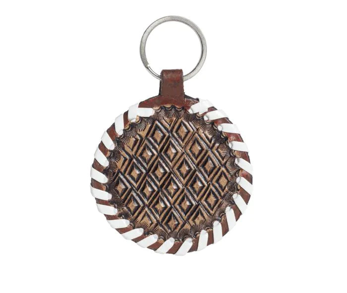 Myra Protector Charm Leather Key Fob in Red Russett