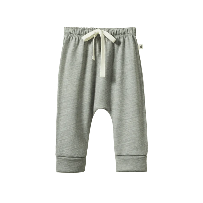 Nature Baby Merino Drawstring Pant Grey Marl