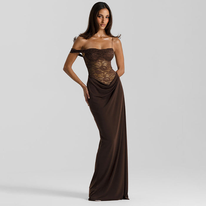 Nerine Maxi Dress - Brown