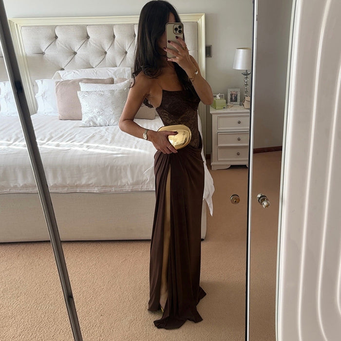 Nerine Maxi Dress - Brown