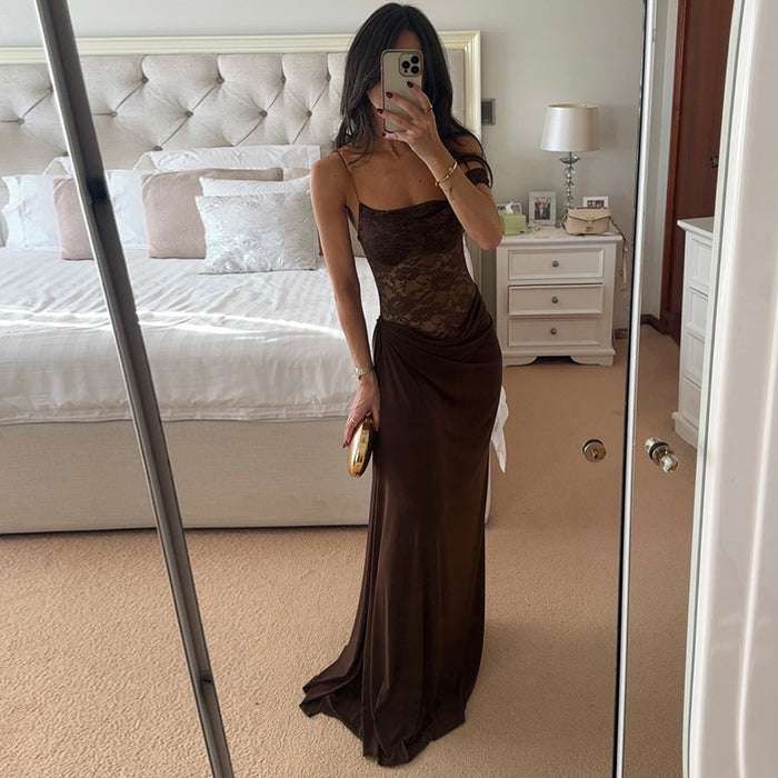 Nerine Maxi Dress - Brown