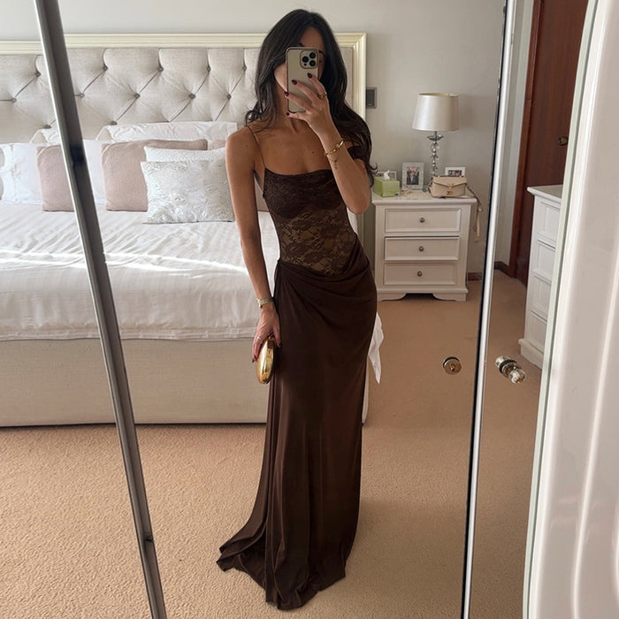 Nerine Maxi Dress - Brown