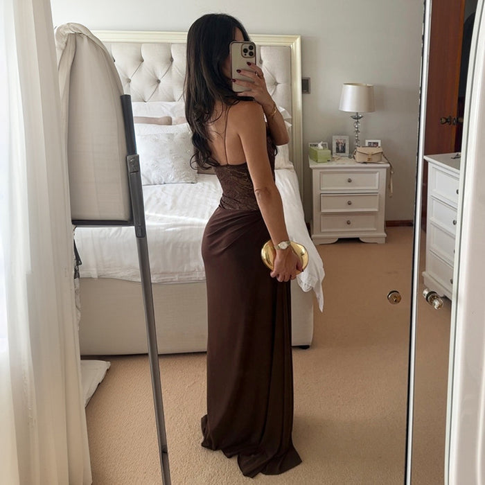 Nerine Maxi Dress - Brown