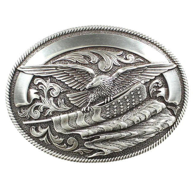Nocona Eagle Oval Flag Buckle