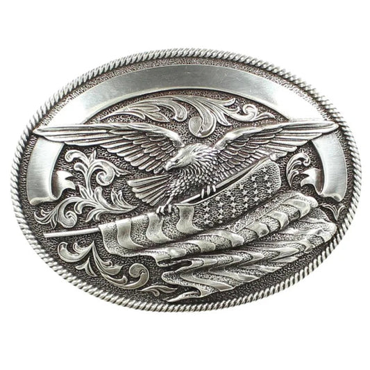 Nocona Eagle Oval Flag Buckle