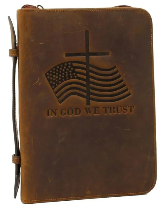 Nocona Western Bible Cover American Flag Cross