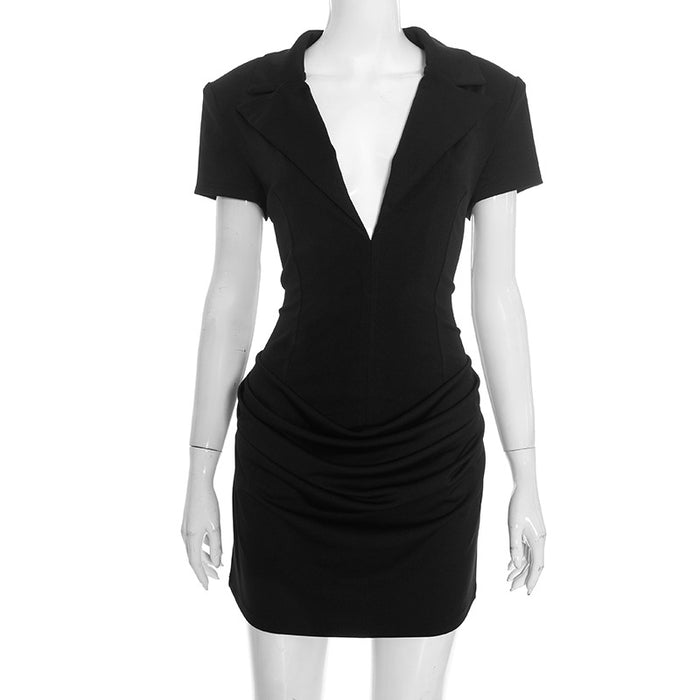 Noir Queen Mini Dress - Black