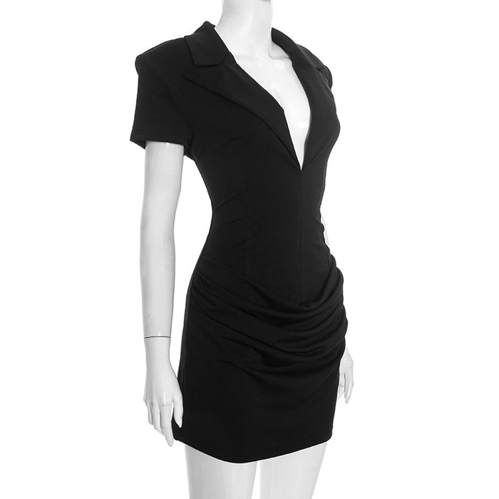 Noir Queen Mini Dress - Black