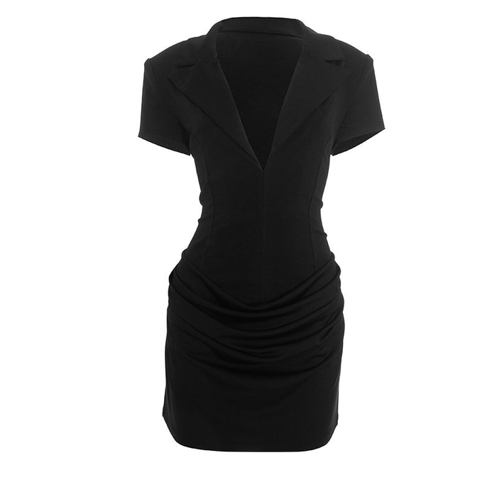 Noir Queen Mini Dress - Black