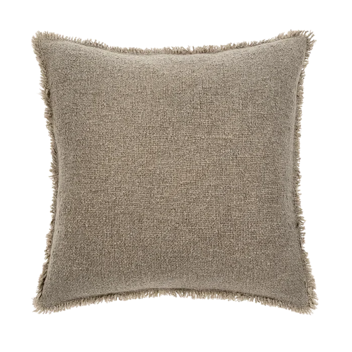 NS Fringed Boucle Pillow Taupe