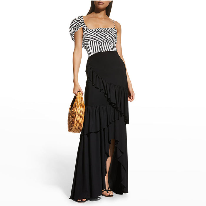 Nyoka Off-Shoulder Swimsuit  Set - Black
