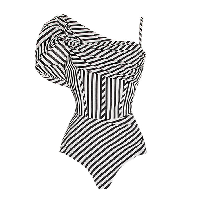 Nyoka Off-Shoulder Swimsuit  Set - Black