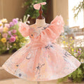 O-Neck Ruffle Embroidered Flower Girl Dress With Bow J829