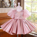 O-Neck Sequined Satin Flower Girl Dress Ball Gown J827